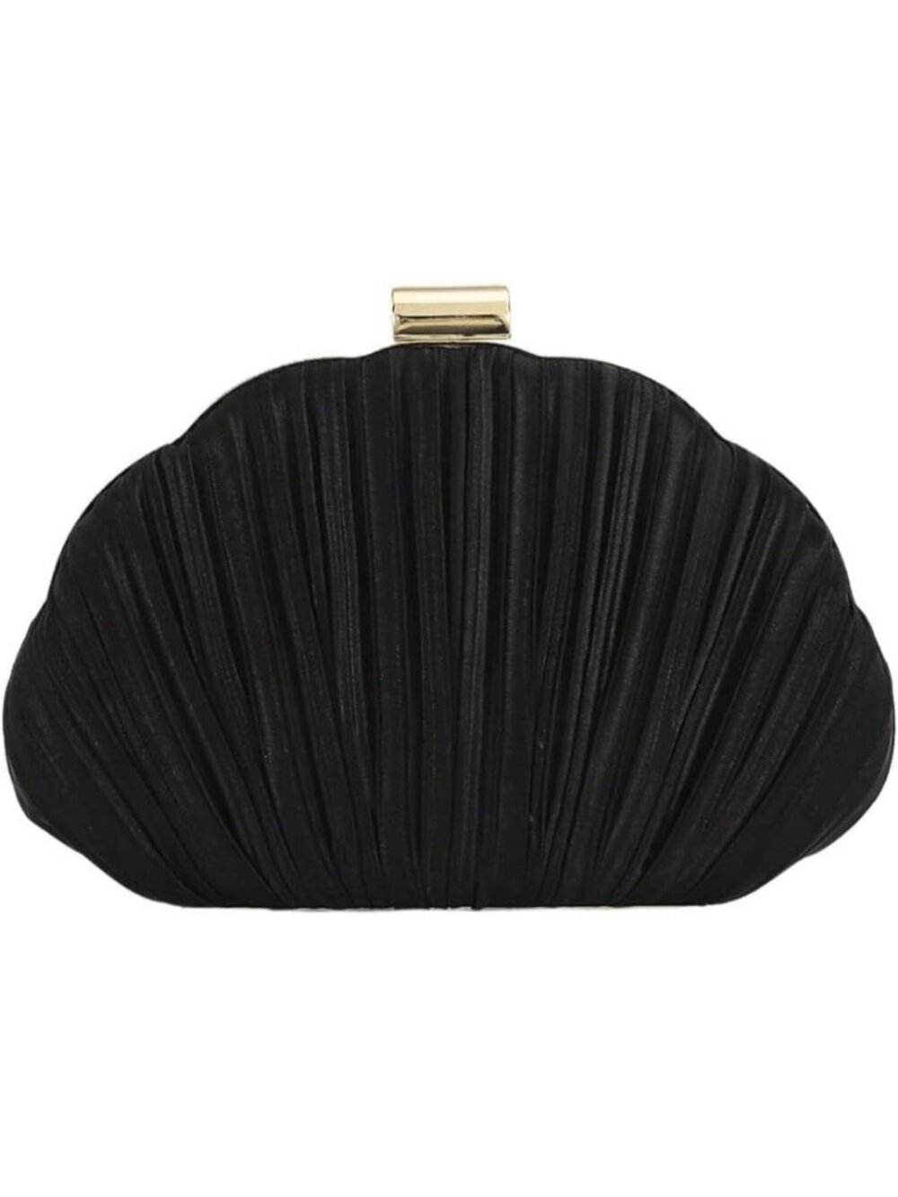 Women's Black Shell Shaped Clutch Purse Seashell Wedding Evening Bag